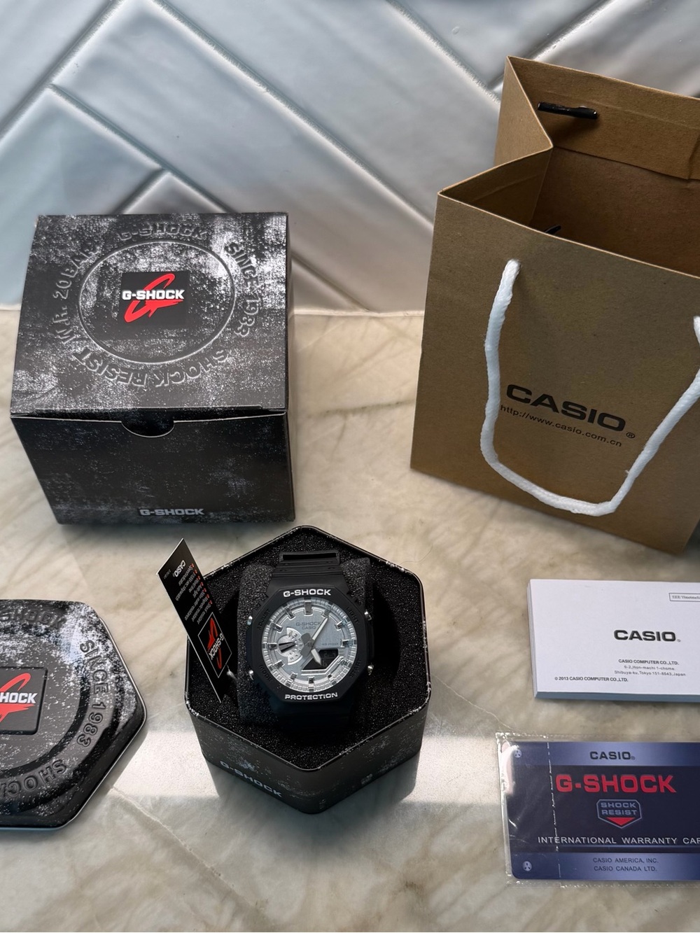 Casio G-Shock Men's Black and Silver Analog-Digital Watch